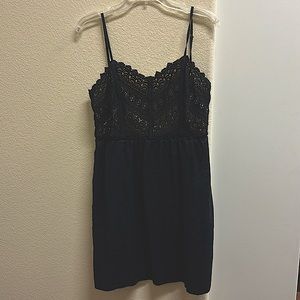 Size 8 Loft black/nude linen lace dress